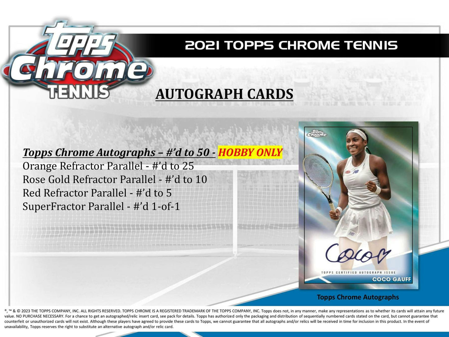 2021 Topps Chrome Tennis Hobby Box