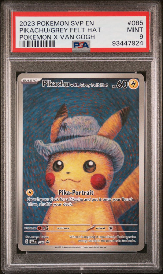 2023 Pokemon SVP EN SVP 085 Pikachu/Grey Felt Hat Pokemon X Van Gogh PSA 9