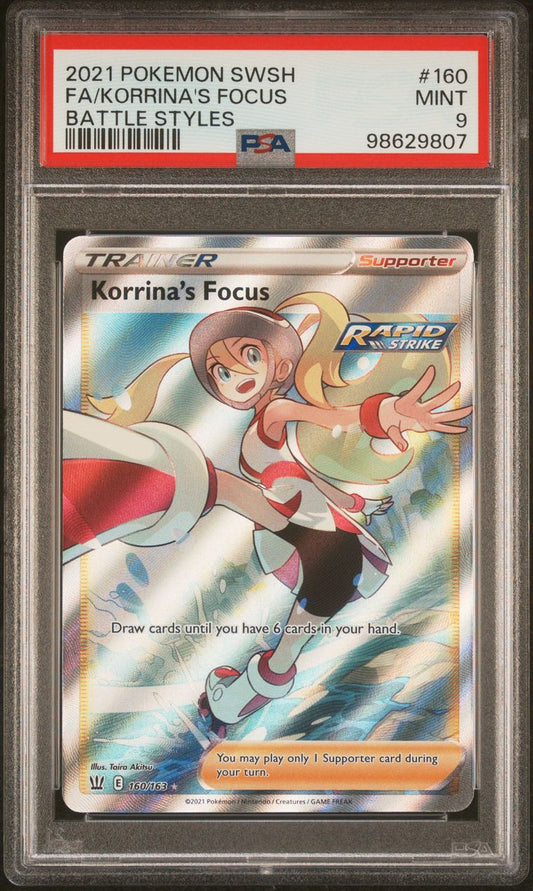 Korrina's Focus - PSA 9 - 160/163 - Full Art Battle Styles Graded Pokemon Card