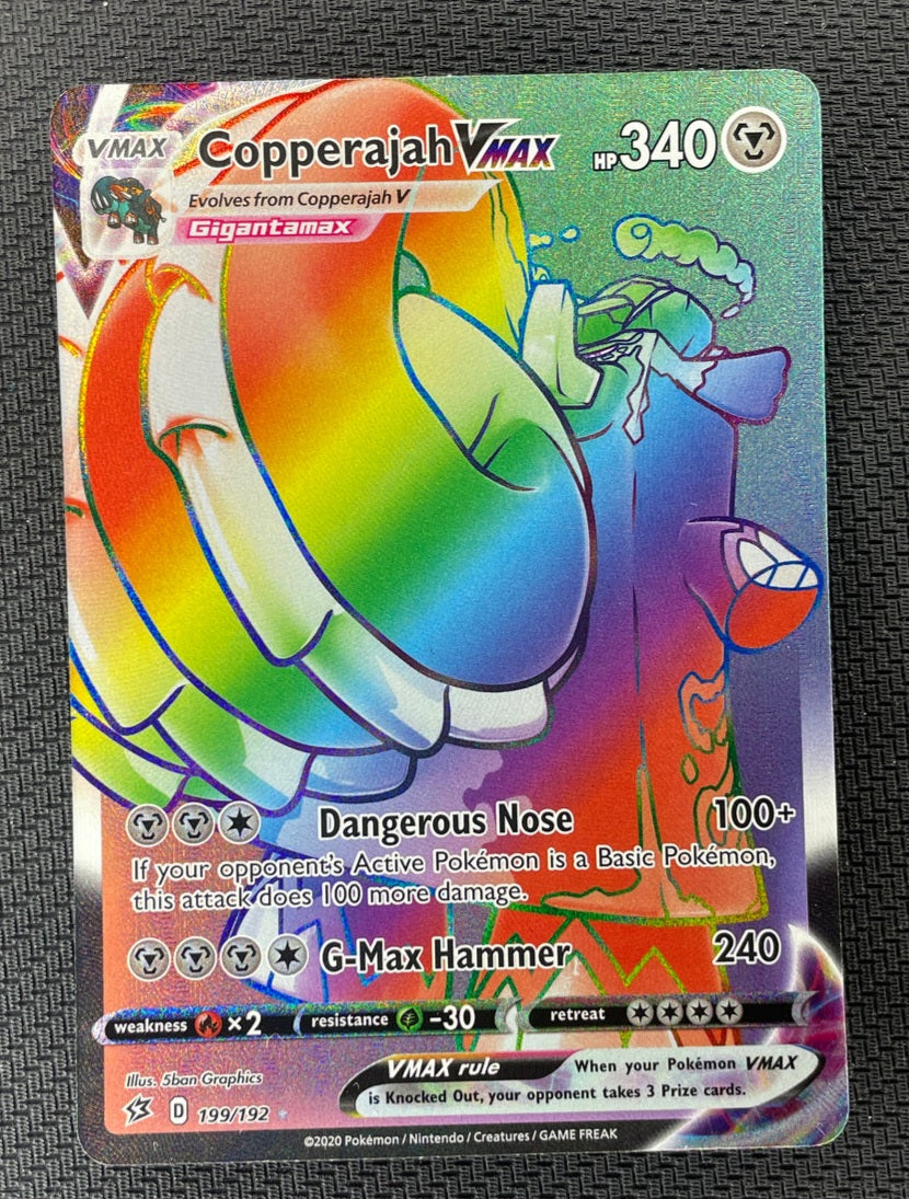 2020 Pokemon Rebel Clash 199/192 Copperajah V Full Art Rainbow Rare