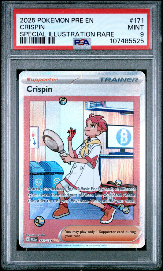 2025 Pokémon Prismatic Evolutions 171/131 Crispin SIR PSA 9