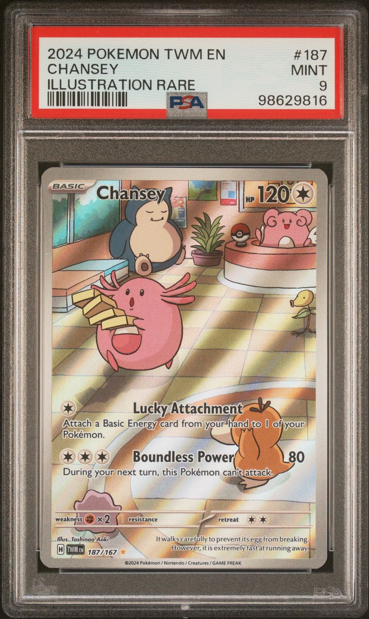 2024 Pokémon Twilight Masquerade 187/167 Chansey Illustration Rare PSA 9