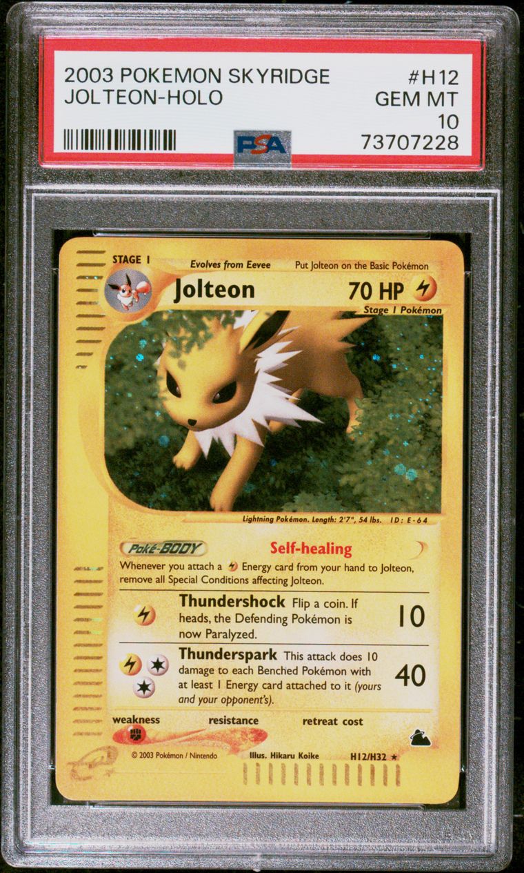 2003 Pokemon TCG Skyridge H12/H32 Jolteon Holo PSA 10