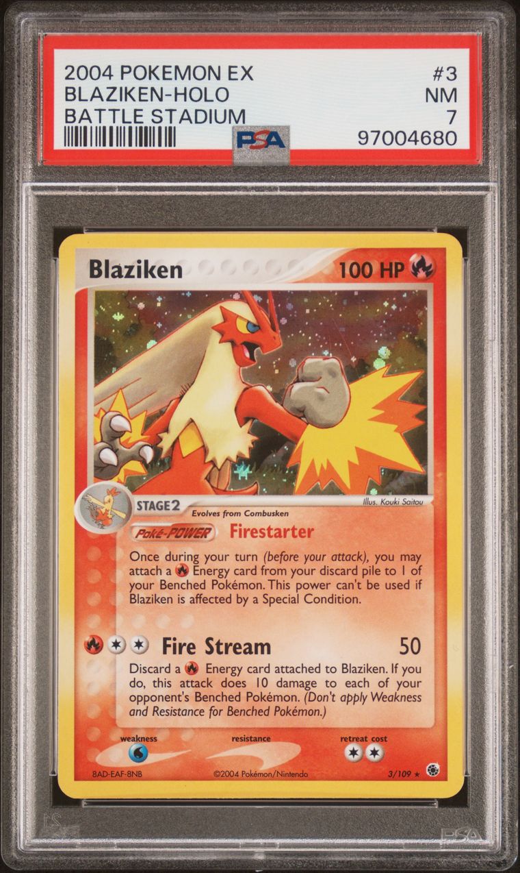 2004 Pokémon EX Battle Stadium 3/109 Blaziken Holo PSA 7 NM