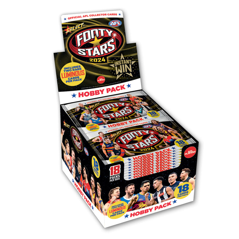 2024 AFL FOOTY STARS HOBBY BOX (18 PACKS of 18 CARDS.)