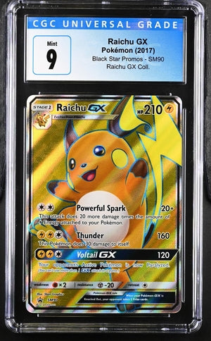 2017 Pokemon SM90 Raichu GX Black Star Promo CGC 9