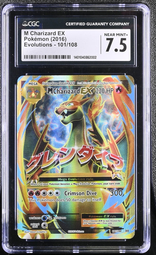 2016 Pokemon XY Evolutions 101/108 M Charizard EX Full Art Ultra Rare CGC 7.5