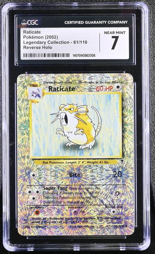 Pokémon TCG  Legendary Collection 61/110 Raticate Reverse Holo CGC 7