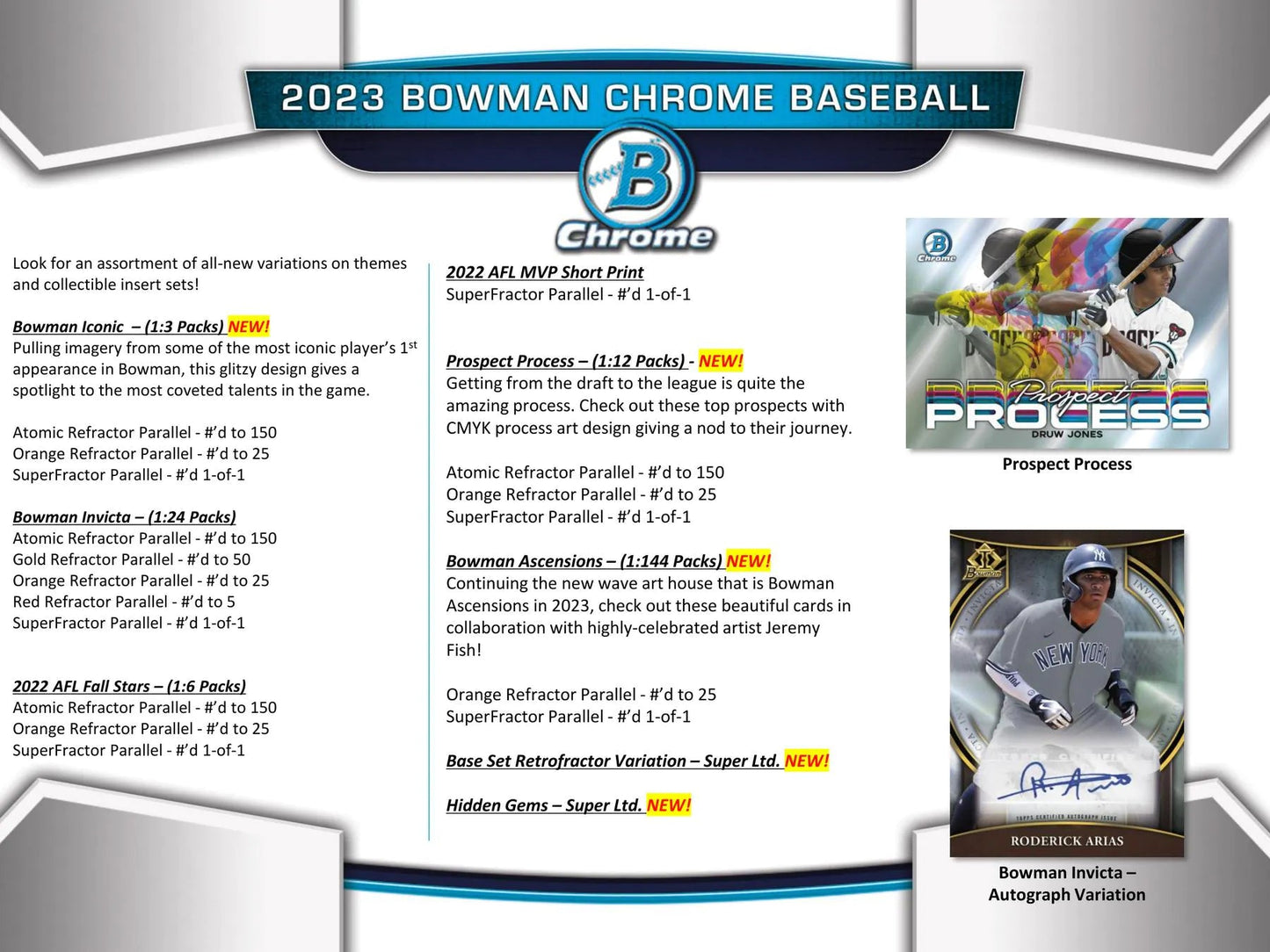 2023 Bowman Chrome Baseball Hobby Box