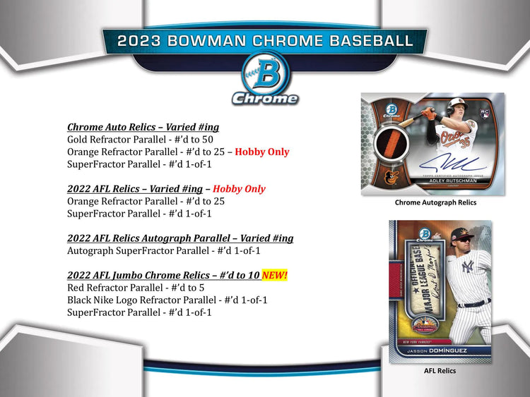 2023 Bowman Chrome Baseball Hobby Box