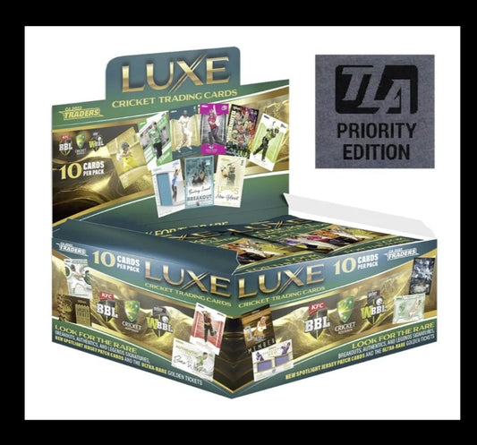2023 2024 CA Traders LUXE Cricket Cards 'PRIORITY' Factory Sealed Hobby Box 30 Packs