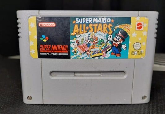 NINTENDO SNES SUPER MARIO ALL-STARS CART PAL AUS 1992 MADE IN JAPAN SNSP-4M-AUS