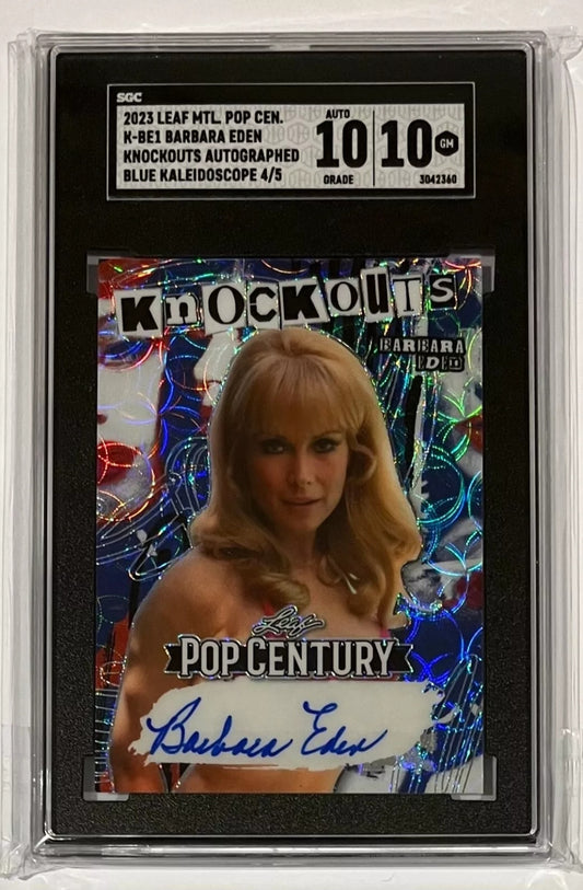 2023 Leaf Metal Pop Century K-BE1 Barbara Eden Knockouts Auto Blue Kaleidoscope 4/5 SGC 10/10