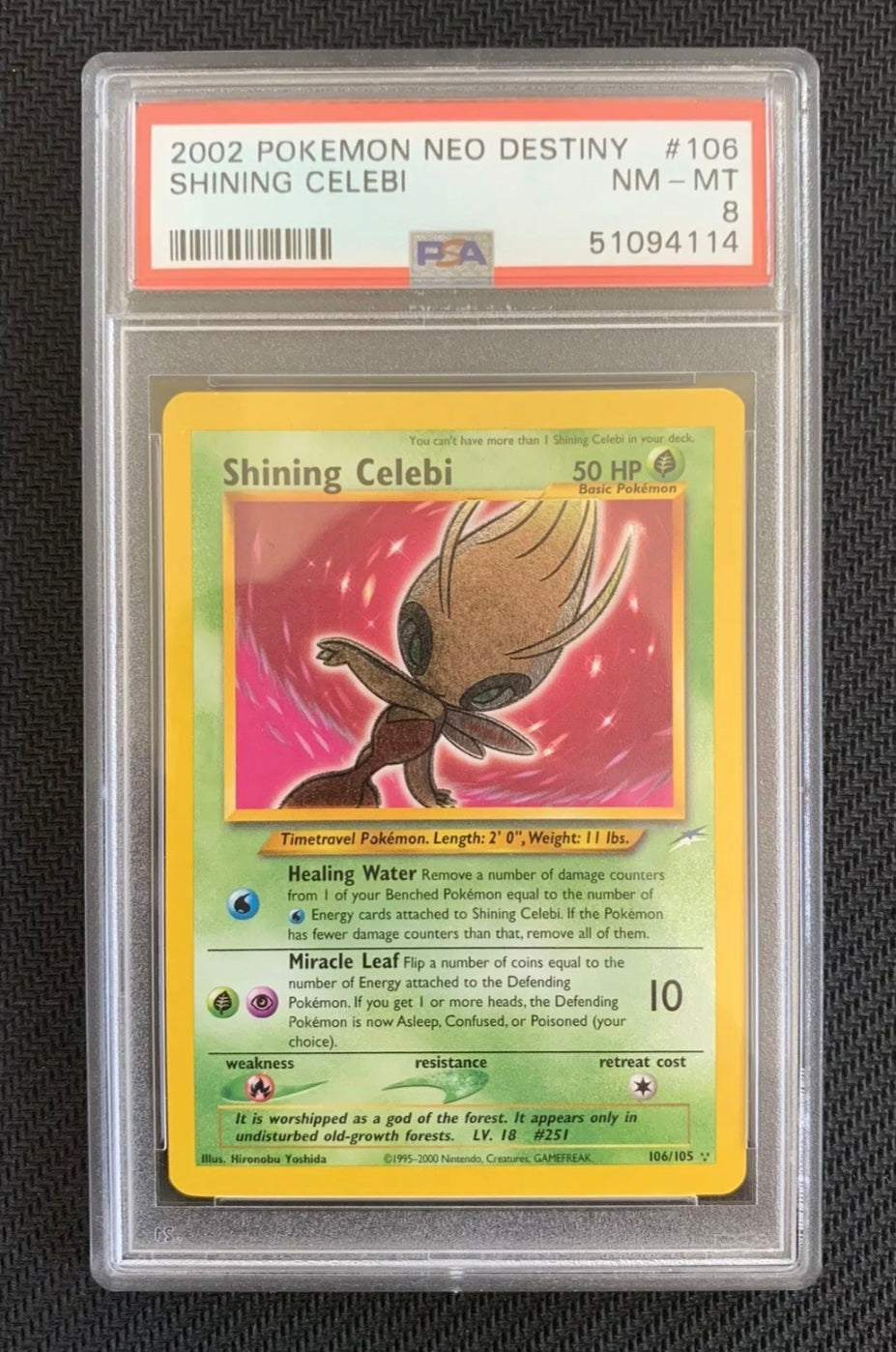 2002 Pokémon Neo Destiny 106/105 Shining Celebi PSA 8 NM-MT