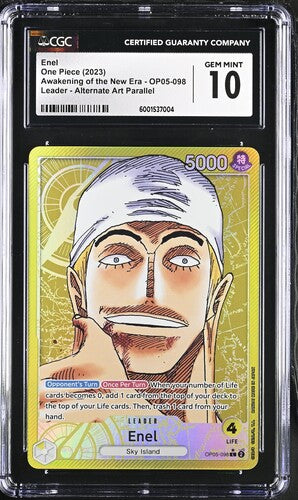 2023 One Piece -Enel OP05-098 Alt Art Leader  English CGC 10