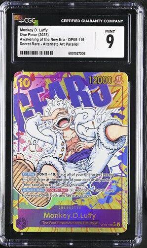 One Piece Monkey D Luffy Alternate Art OP05-119 English Gear 5 Alt CGC 9