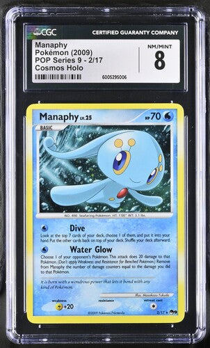 2009 Pokémon Pop Series 9 - 2/17 Manaphy Cosmos Holo CGC 8