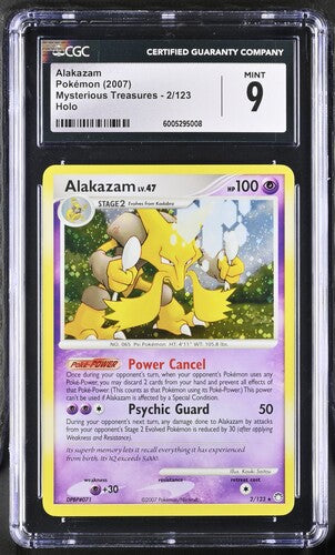 2007 Pokémon Mysterious Treasures 2/123 Alakazam lv.47 Holo CGC 9