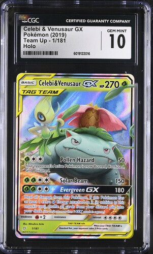 Pokemon 2019 Team Up Celebi & Venusaur Gx  CGC 10 #1/181 Gem Mint