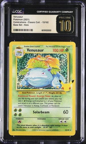 2021 Pokémon Celebrations 15/102 Venusaur Holo Classic Collection CGC PRISTINE 10