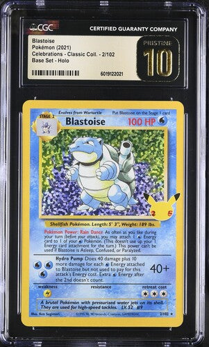 2021 Pokémon Celebrations 2/102 Blastoise Holo Classic Collection CGC PRISTINE 10