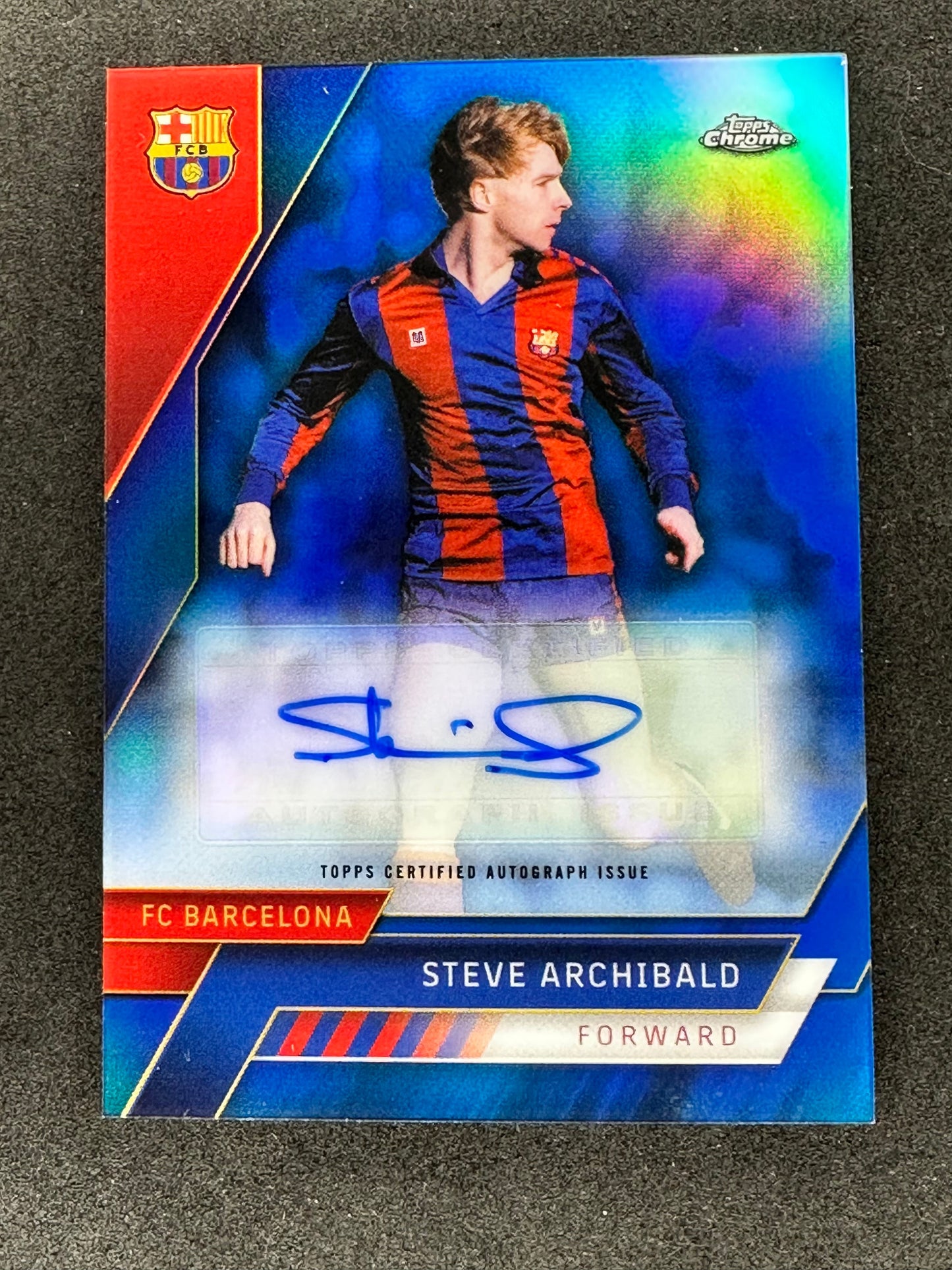 2023 TOPPS CHROME FC BARCELONA AU-SA STEVE ARCHIBALD AUTO 50/75