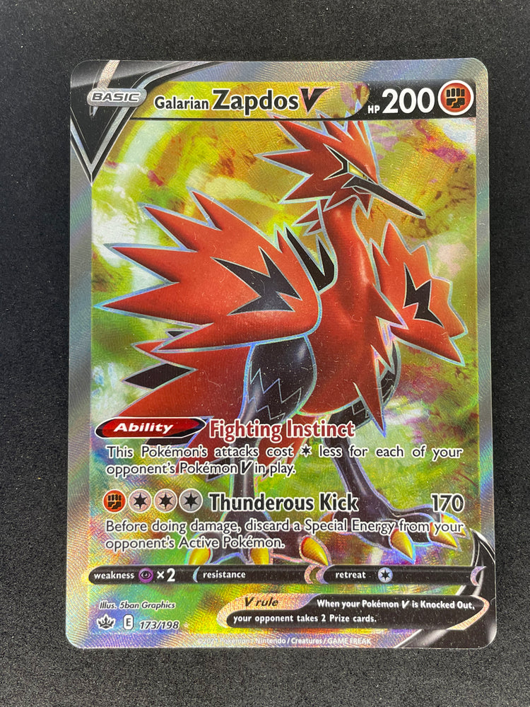 2021 Pokemon Chilling Reign Galarian Zapdos V 173/198 Full Art