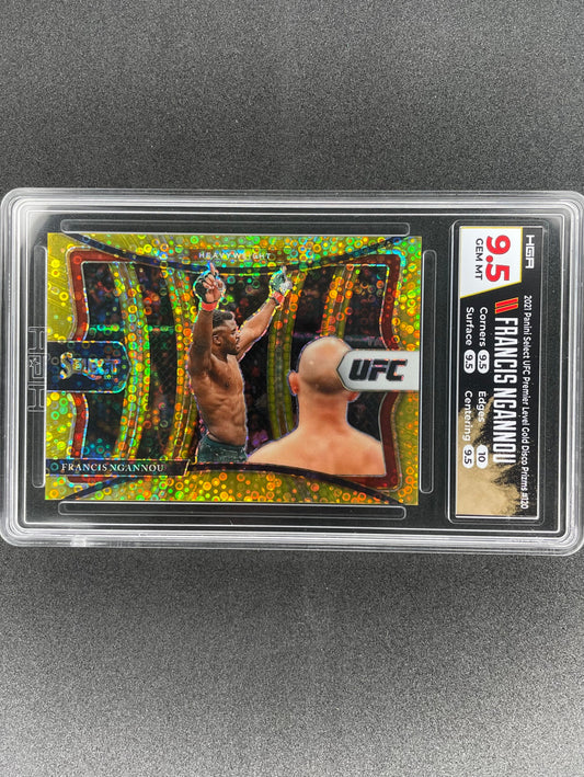 2021 Select UFC Francis Ngannou Gold Prizm Premier Level 04/10 #120  HGA 9.5