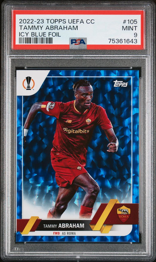 2022-23 TOPPS UEFA CC #105 TAMMY ABRAHAM ICY BLUE FOIL PSA 9 (87/99)