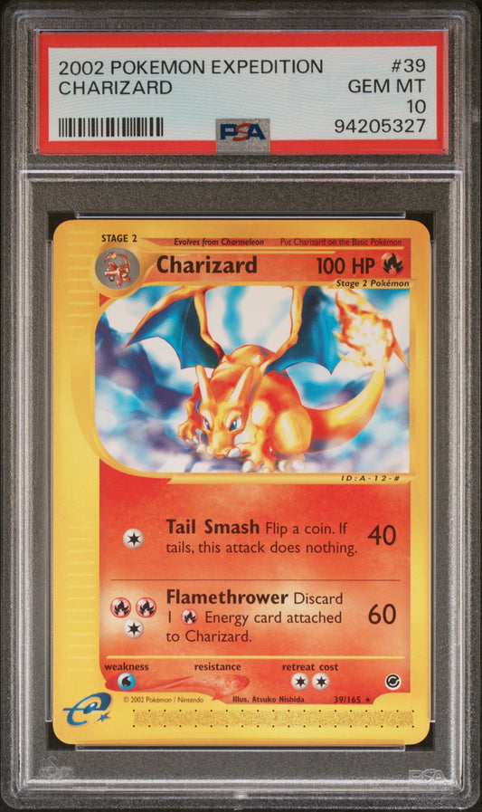 2002 Pokémon Expedition 39/165 Charizard PSA 10