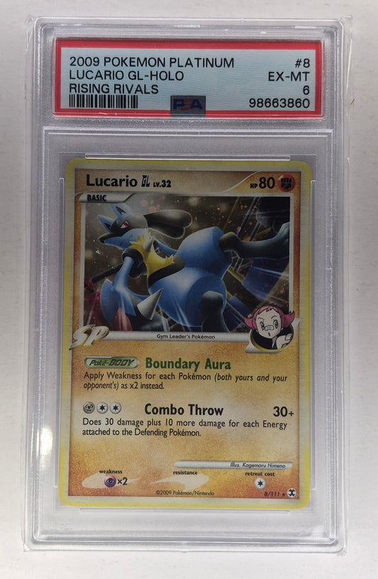 2009 Pokémon Platinum 8/111 Lucario Holo Rising Rivals PSA 6
