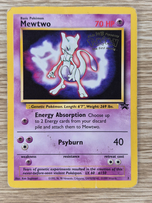 Mewtwo Promo 3 Rare Kids WB Pokemon the First Movie 1999 - MP