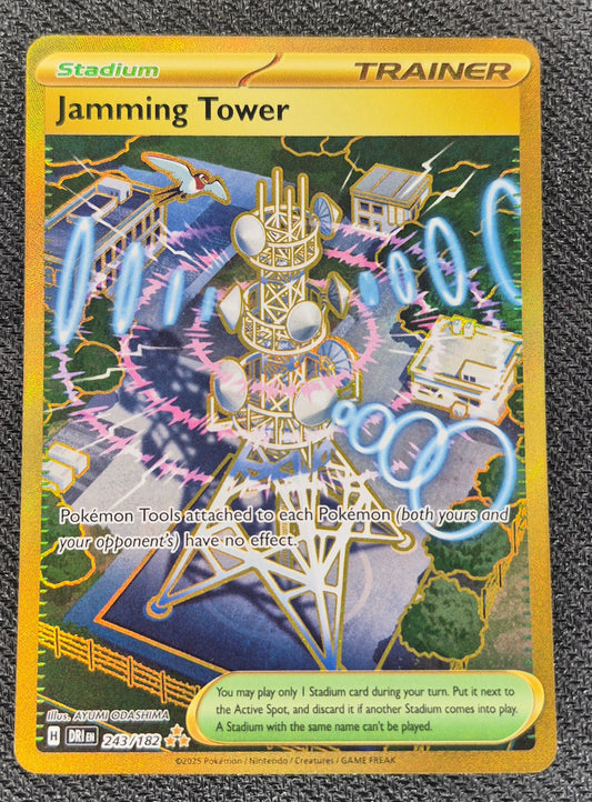 Jamming Tower 243/182 - Gold Hyper Rare Destined Rivals Pokemon TCG - NM Card