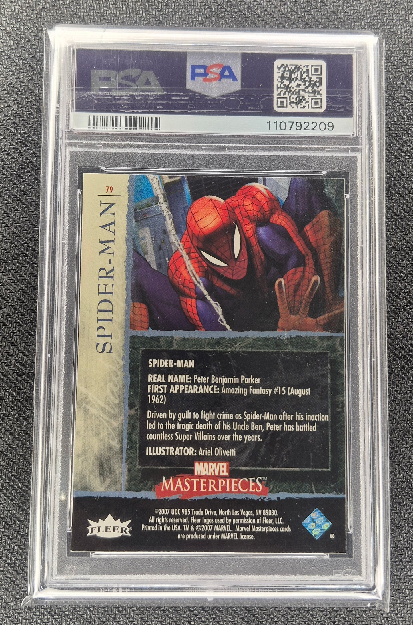 2007 Marvel Masterpieces #79 Spider-Man Foil PSA 9 Mint
