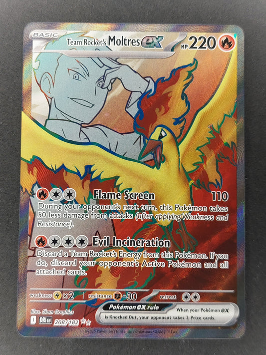 2025 Pokemon Team Rocket's Moltres ex Ultra Rare Destined Rivals 208/182