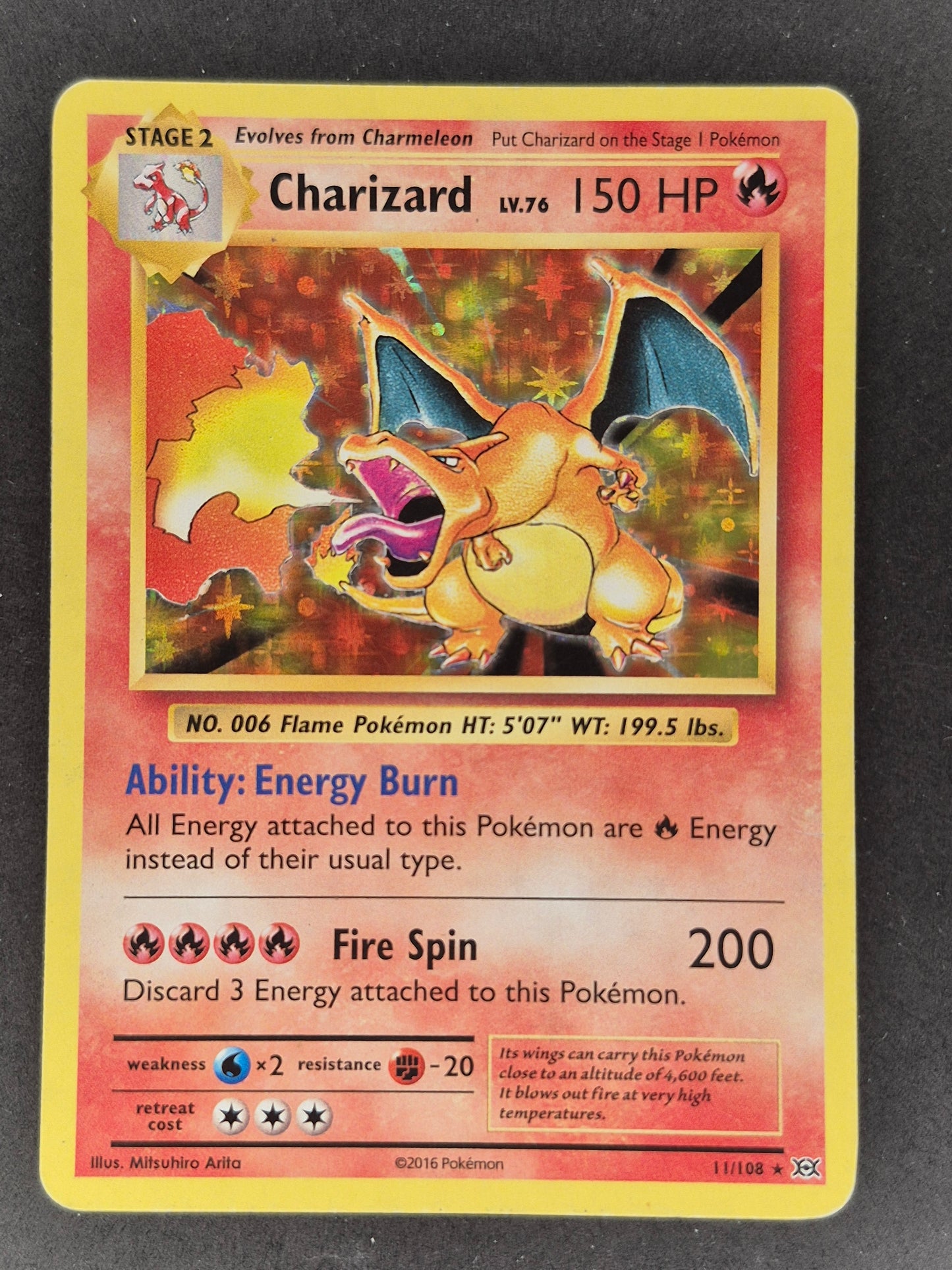 2016 Pokemon Evolutions 11/108 Charizard Holo LP/MP See pics