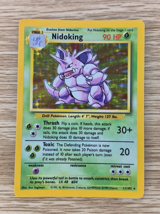 Pokemon 1999 Nidoking Base Set Holo Rare 11/102 LP