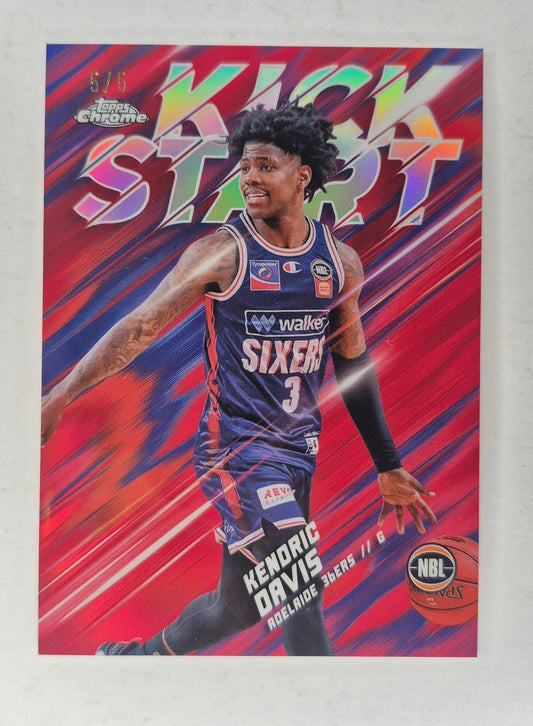 2024-25 Topps Chrome NBL Kendric Davis Kick Start Red 5/5 SSP NM
