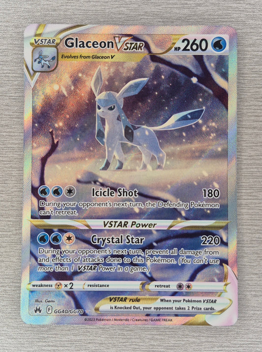 Pokémon TCG Glaceon Vstar Crown Zenith: Galarian Gallery Gg40/Gg70 NM