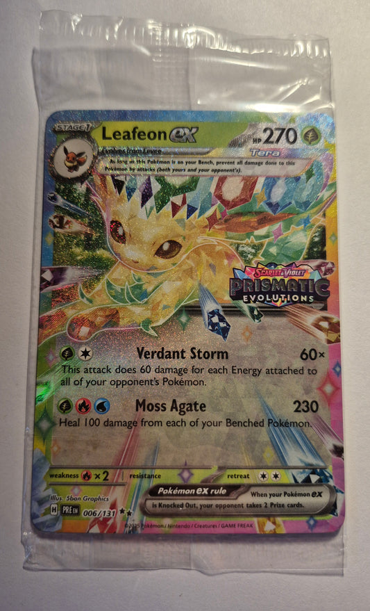 2025 Pokémon Prismatic Evolutions 006/131 Leafeon ex Stamped Promo Sealed