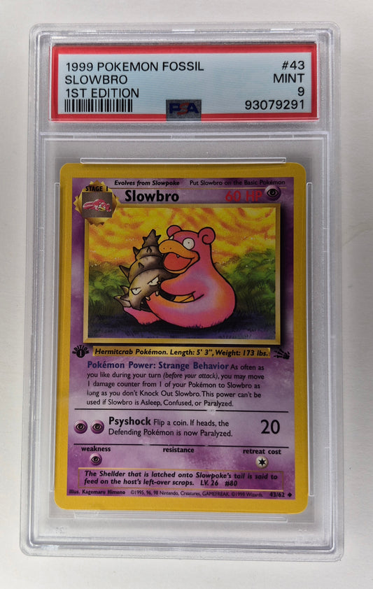 1999 Pokémon Fossil 43/62 Slowbro 1st Edition PSA 9 Mint