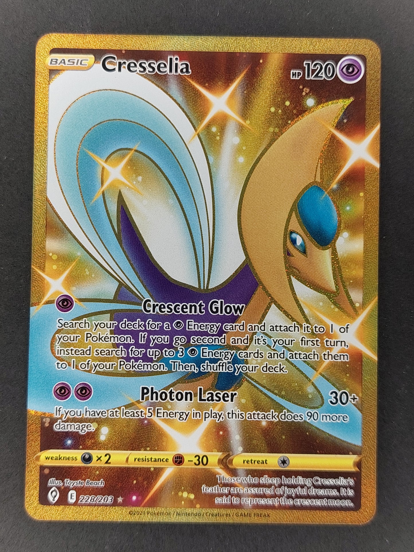 2021 Pokemon Cresselia Secret Rare Evolving Skies 228/203