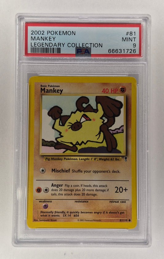 2002 Pokémon Legendary Collection 81/110 Mankey Non Holo PSA 9