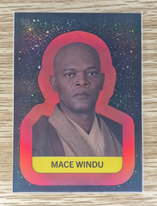 2025 Topps Star Wars Meiyo Chrome Sticker Mace Windu RED #5/5   S-6