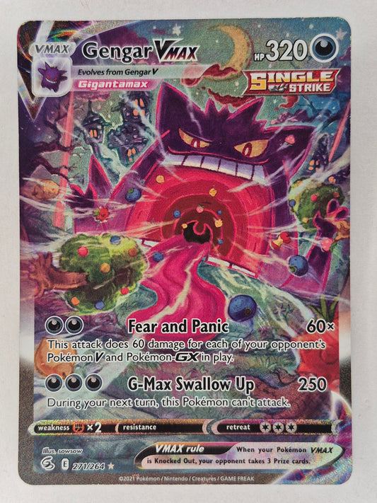 Gengar VMAX ALT ART Pokemon 2021 Sword & Shield Fusion Strike 271/264 Secret Rare NM/LP