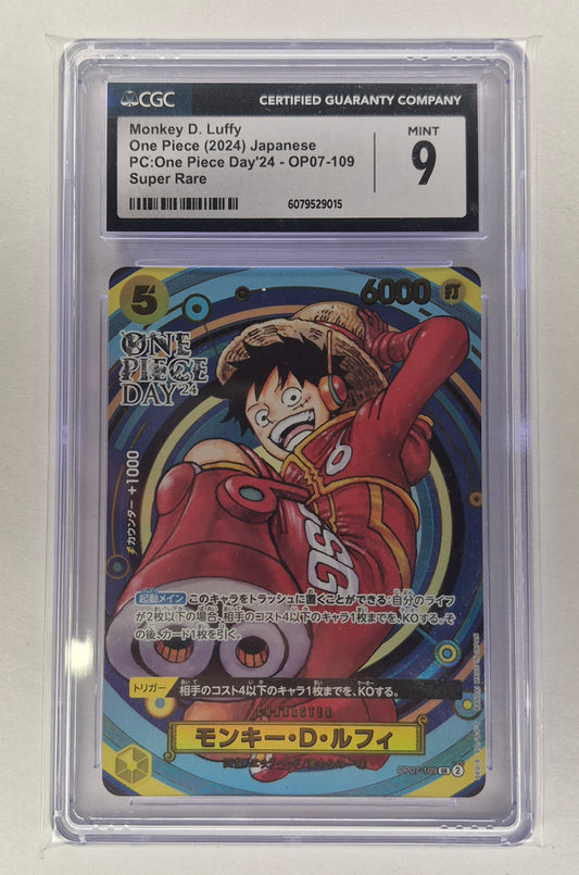 Monkey D Luffy OP07-109 One Piece Day 24 - Graded One Piece Card -  CGC 9