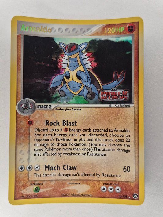 POKEMON ARMALDO 3/108 HOLO RARE  GOLD STAMPED EX POWER KEEPERS LP