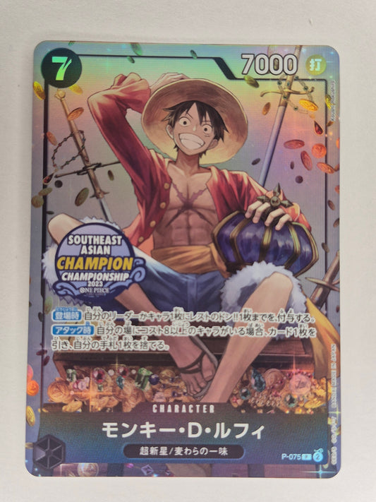 MONKEY D. LUFFY P-075 Southeast Asia Champion Championship 2023 EXCLUSIVE PROMO NM