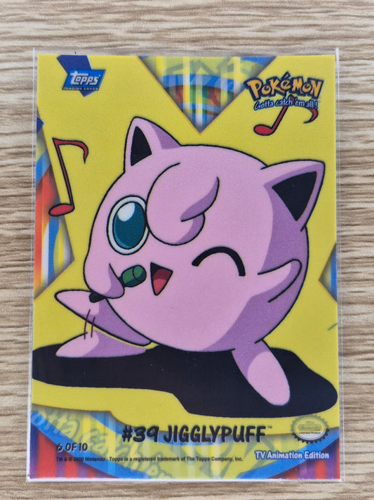 2000 Jigglypuff #39 Pokemon Topps Series 2 Sticker Blue Label 6 of 10 Puzzle Piece