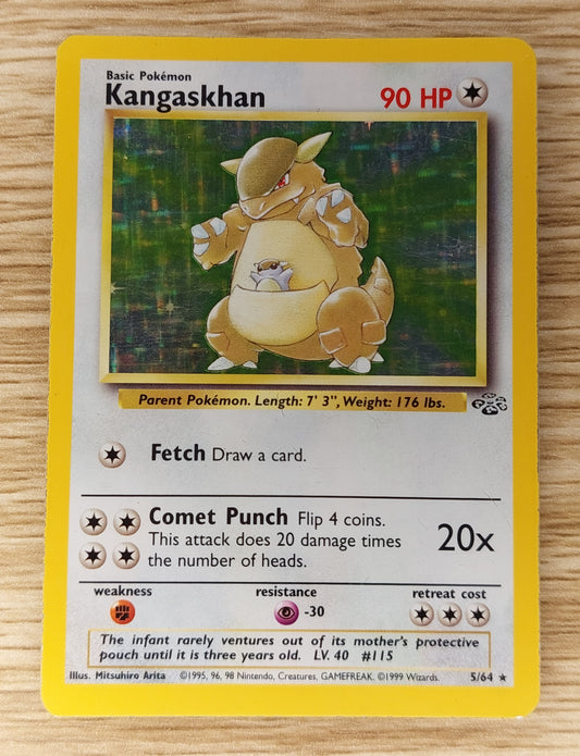 Pokemon 1999 Kangaskhan Jungle Holo Rare 5/64 HP